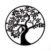 Jardin Round Metal Tree Wall Art - Crooked
