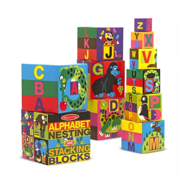 Melissa & Doug Alphabet Nesting & Stacking Blocks Home Bargains