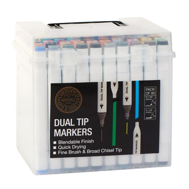 Colvin Co 80 Dual Tip Markers Home Bargains