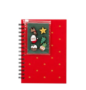 Sleigh Bells Christmas Silicone A5 Notebook With Badges
