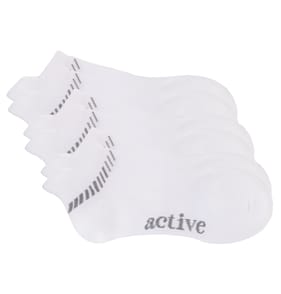 Active By Originals Mens Cushion Invisible White Trainer Socks 3 Pack