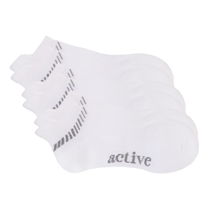Active By Originals Mens Cushion Invisible White Trainer Socks 3 Pack