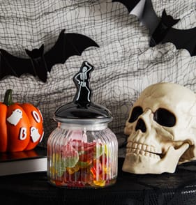 Hallow Scream Sweet Jar With Ceramic Lid - Skeleton
