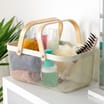 White Mesh Basket With Wooden Handle
