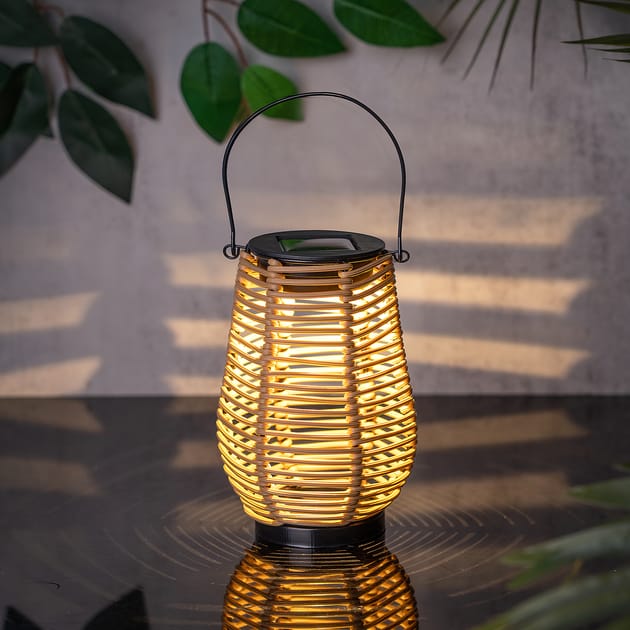 Firefly Mini Rattan Lantern Solar Light | Home Bargains