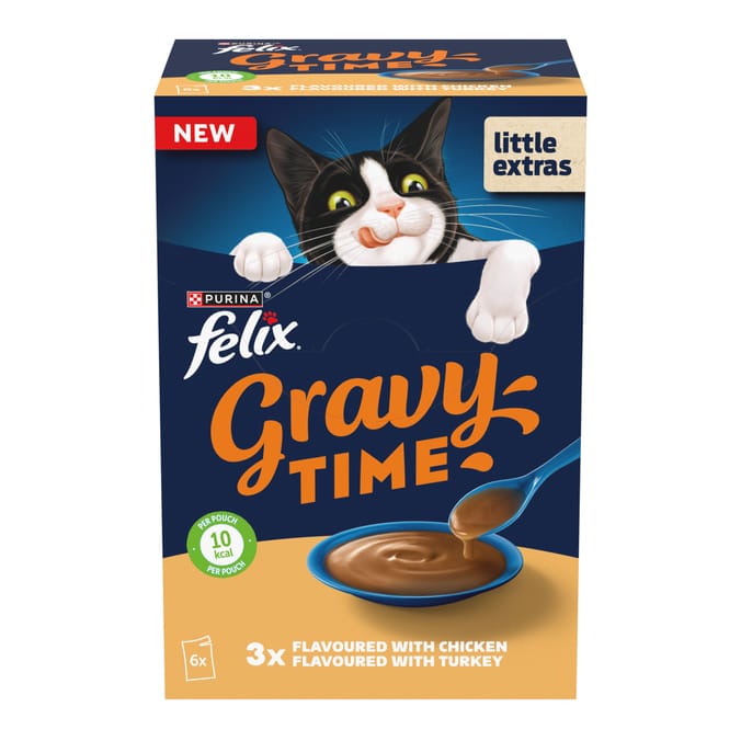 Felix Gravy Time Wet Cat Food 6x40g - Chicken and Turkey  