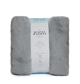 The Winter Warmer Collection Teddy Fitted Sheet King - Grey