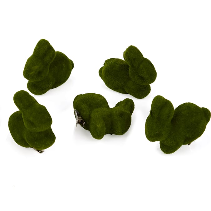 Happy Easter Flocked Bunny Clip Decoration 6 Pack