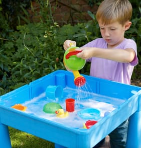 Liberty House Toys Kids 5-in-1 Activity Table and 2 Chairs Set - Blue