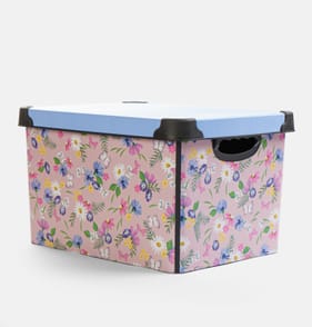 Floral Print Storage Box 17L - Lilac