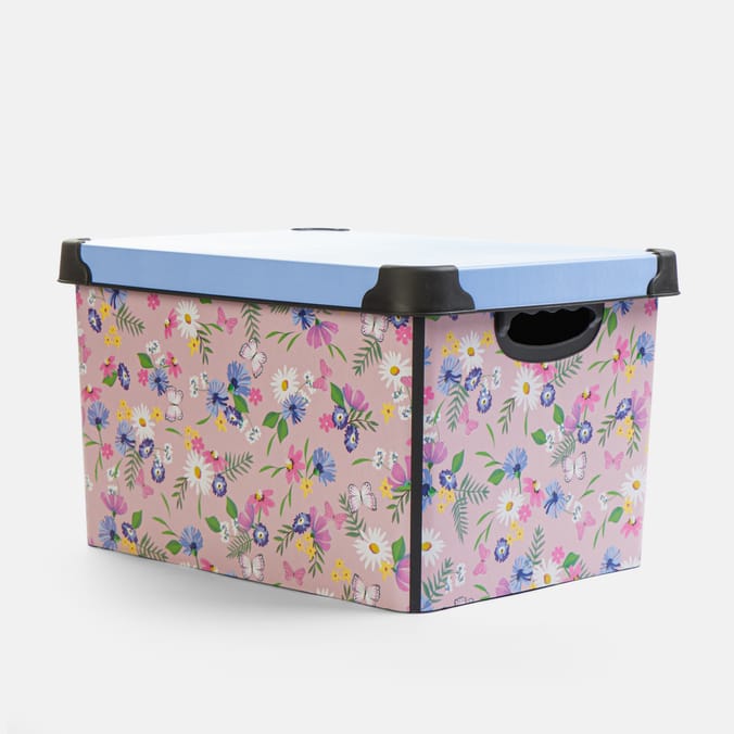 Floral Print Storage Box 17L - Lilac