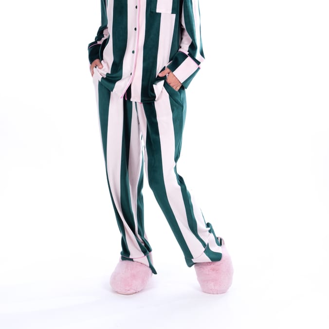 Originals Ladies Pink & Green Striped Pyjamas