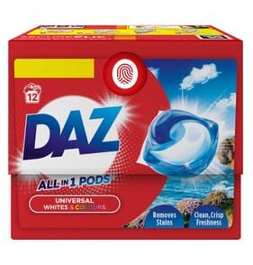 Daz All-in-One Laundry Pods 12 Washes - Whites & Colours