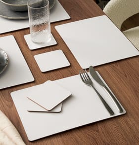 Home Collections Cork Back Place Mats And Coaster Set 8 Pack - White 