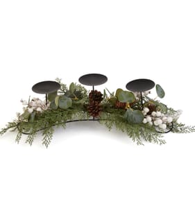Festive Feeling Berry Table Candle Holder - White