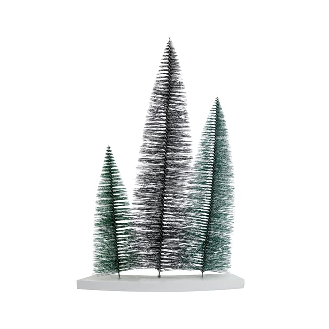Festive Feeling Bristle Tree Trio on Stand