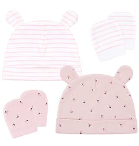 Pure Baby Pink Hat & Mittens - 3-6 Months