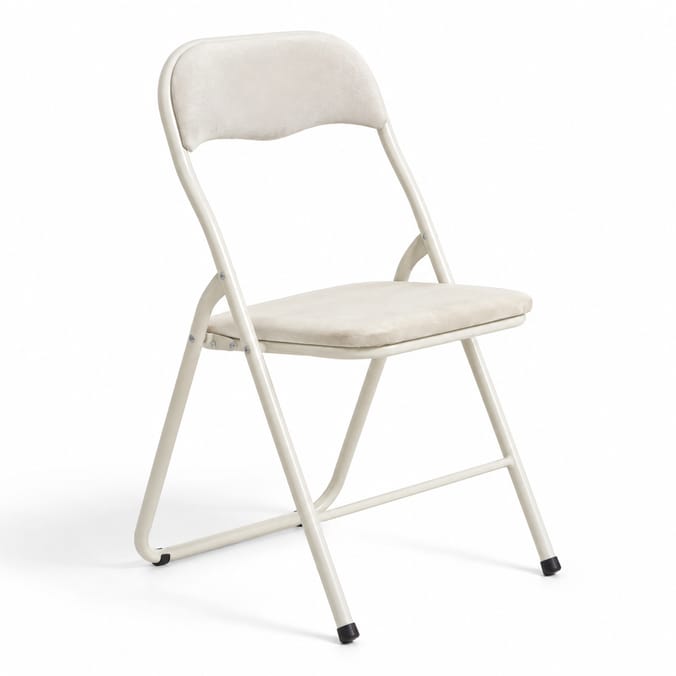Home Velvet Folding Chair - Cream