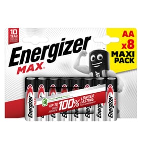 Energizer Max AA Alkaline Batteries 8 Pack