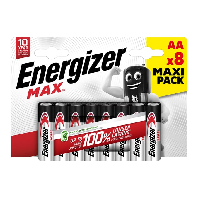 Energizer Max AA Alkaline Batteries 8 Pack