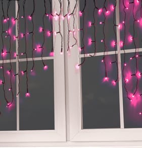 Haunted House Halloween 100 LED Curtain Light - Purple