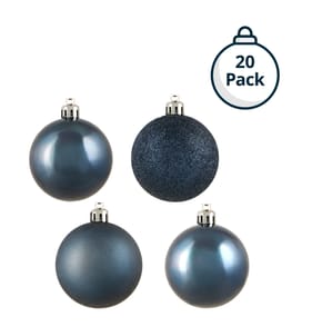 Festive Feeling 6cm Christmas Bauble 20 Pack - Navy