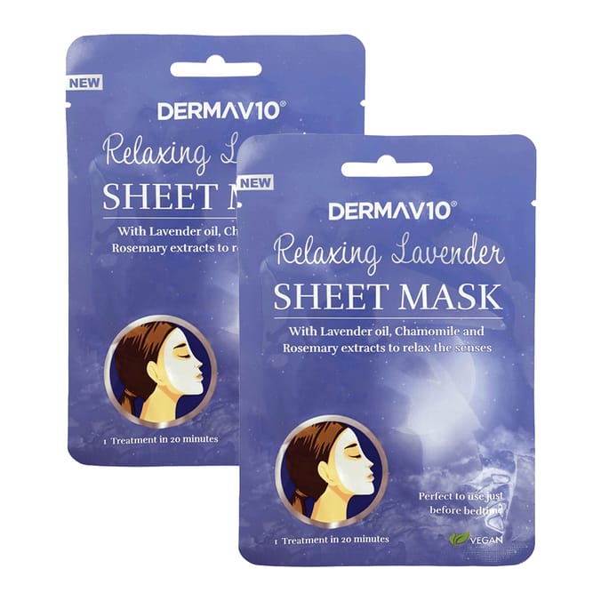 Dermav10 Lavender Gentle Warming Eye Mask x2