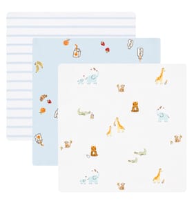 Pure Baby Blue Muslin Cloths 3 Pack