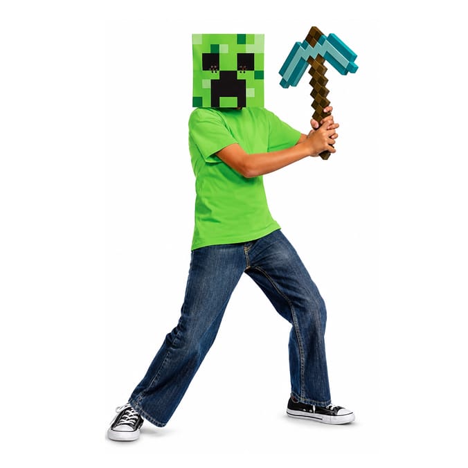Minecraft Costume Accessories - Pickaxe & Creeper Mask
