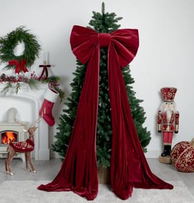 Winter Charm Giant Hanging Velvet Bow