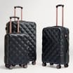 Salisburys Embossed Quilted Shell Suitcase - Black