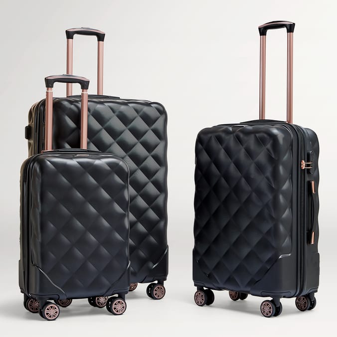 Salisbury Embossed Quilted Shell Suitcase Set Of 3
