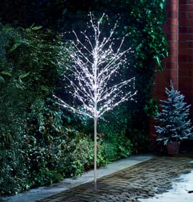 Prestige Mains Operated LED Light-Up Silver Tree 1.5m