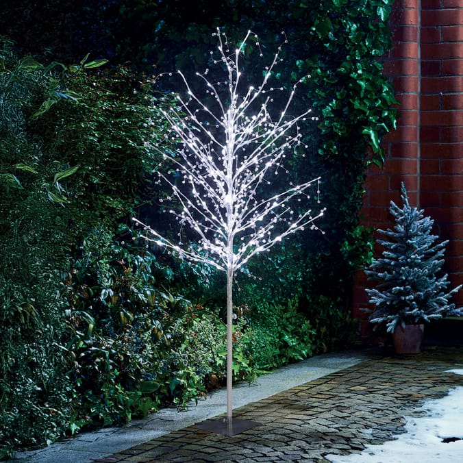 Prestige Mains Operated LED Light-Up Silver Tree 1.5m