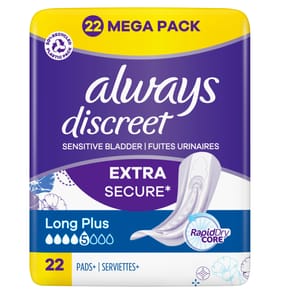 Always Discreet Incontinence Pads 22s - Long+