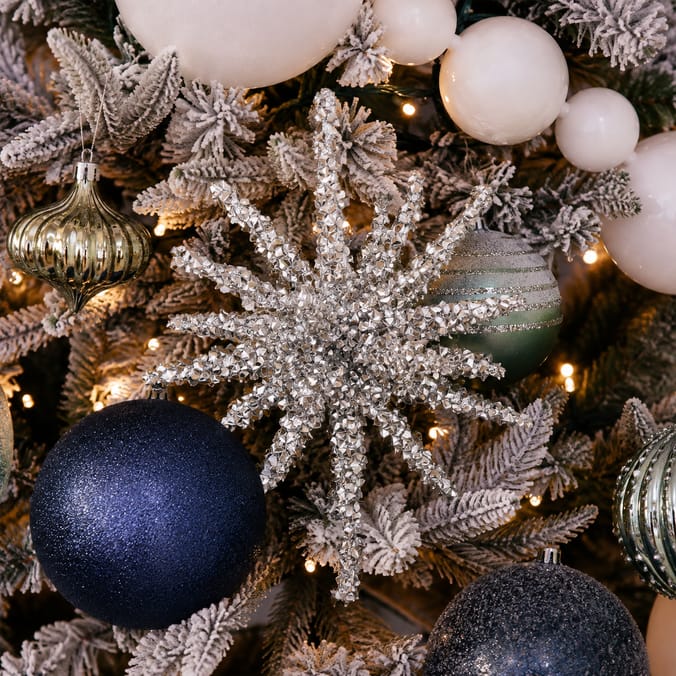 Frosted Spirit Diamante Star Hanging Decoration