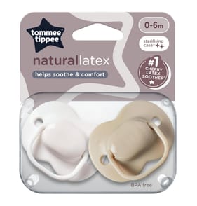 Tommee Tippee 2 Natural Latex Cherry Soothers 0-6 Months