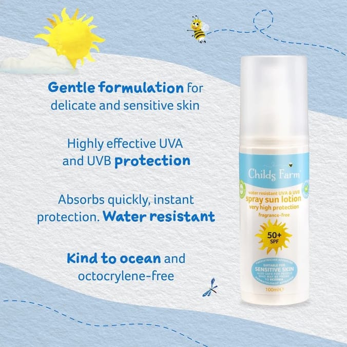 Childs Farm Sun Lotion Spray Sunscreen 100ml SPF50+ 