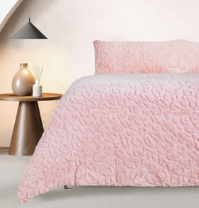The Winter Warmer Collection Leopard Teddy Duvet Set - Double
