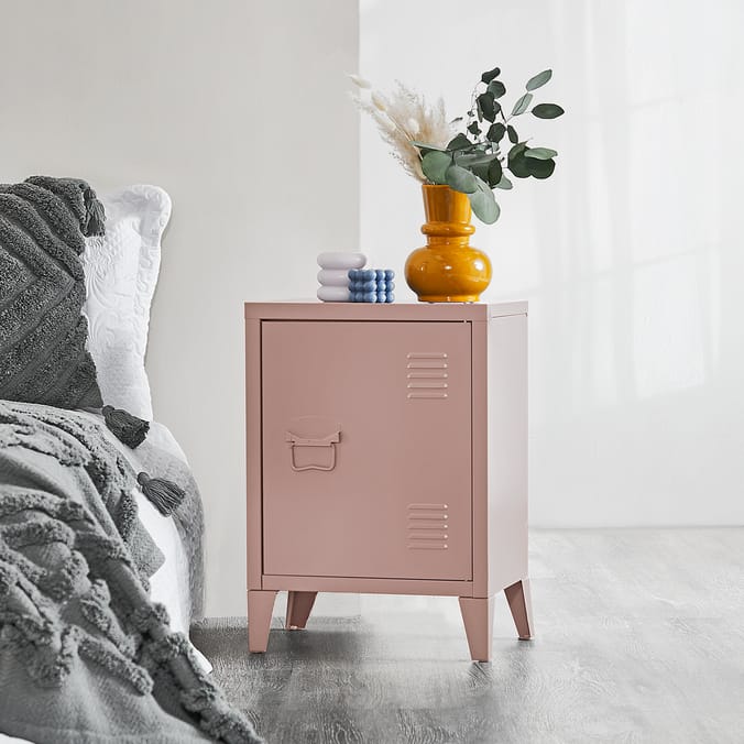 Home Metal Side Cabinet - Pink | Home Bargains