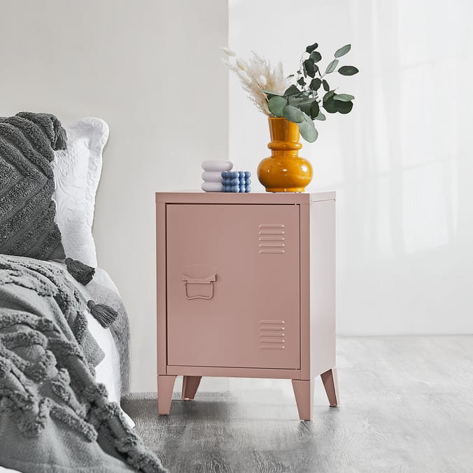 Home Metal Side Cabinet - Pink