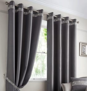 Alan Symonds Palace Blackout Curtains - Silver 66 x 90