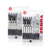  Zebra Z-Grip 10 Classic Black Ballpoint x2