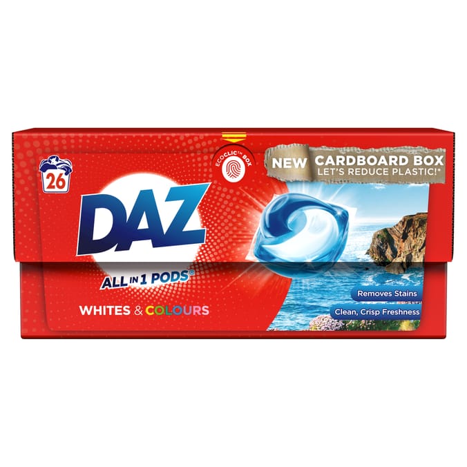 DAZ All-in-1 Pods Washing Liquid Capsules Whites & Colours 26 Washes