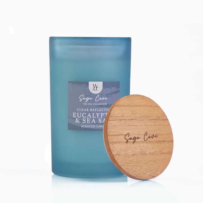  Sage Cove Scented Candle Jar 440g - Clear Reflection