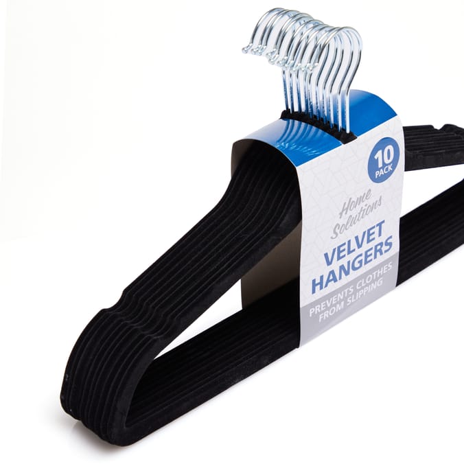 Buy Home Solutions 25 Non-Slip Velvet Hangers - Grey at Home Bargains in  2023