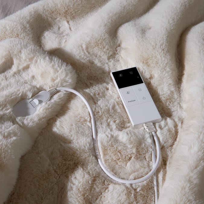 The Winter Warmer Collection Heated Throw Luxury Faux Fur   