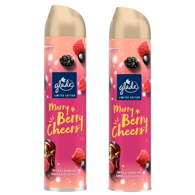 Glade Aerosol Room Spray 300ml - Merry Berry Cheers x2