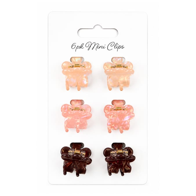 Mini Flower Clips 6 Pack - Natural