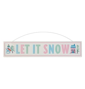 Joyful Metal Hanging Sign - Let It Snow